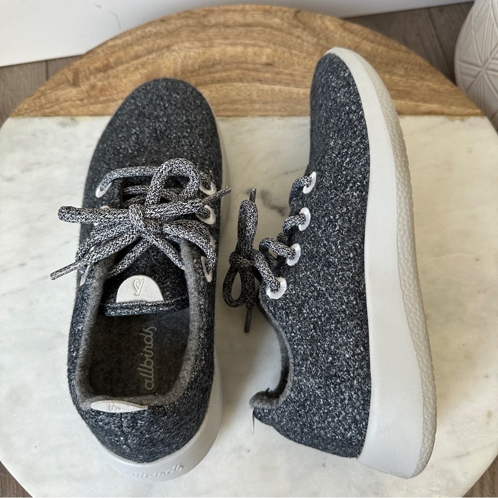 Allbirds Wool Tree Runners Sneakers Lace Up Shoes Gray Woman’s Size 6